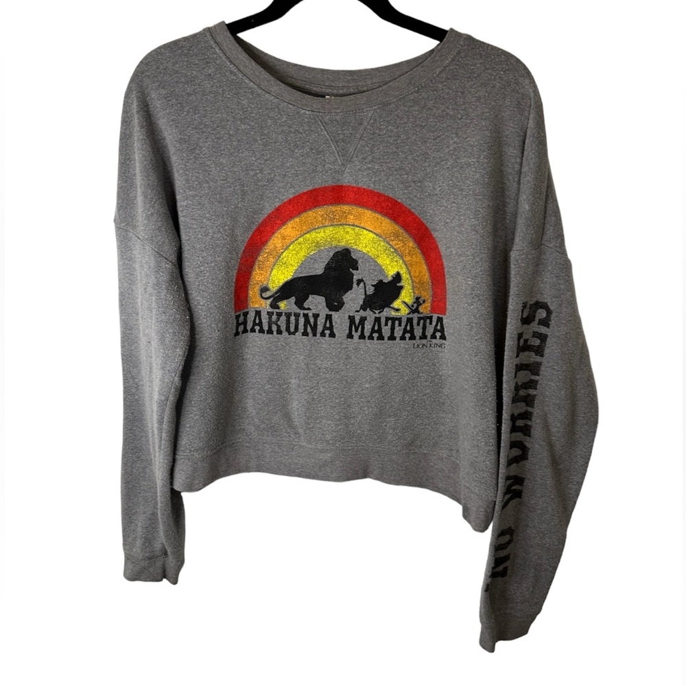 The Lion King Sweatshirt - Women Small - Gray Hakuna Matata Graphic Pullover
